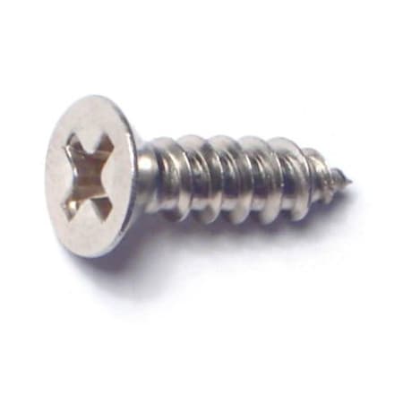 Midwest Fastener Wood Screw, #8, 5/8 in, Plain 18-8 Stainless Steel Flat Head Phillips Drive, 25 PK 79127